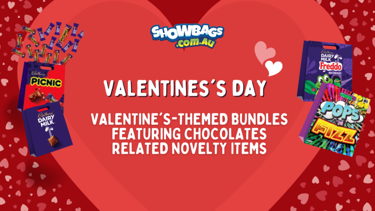 Valentine’s Day gifts including chocolate Freddo, novelty showbags and themed party bag fillers