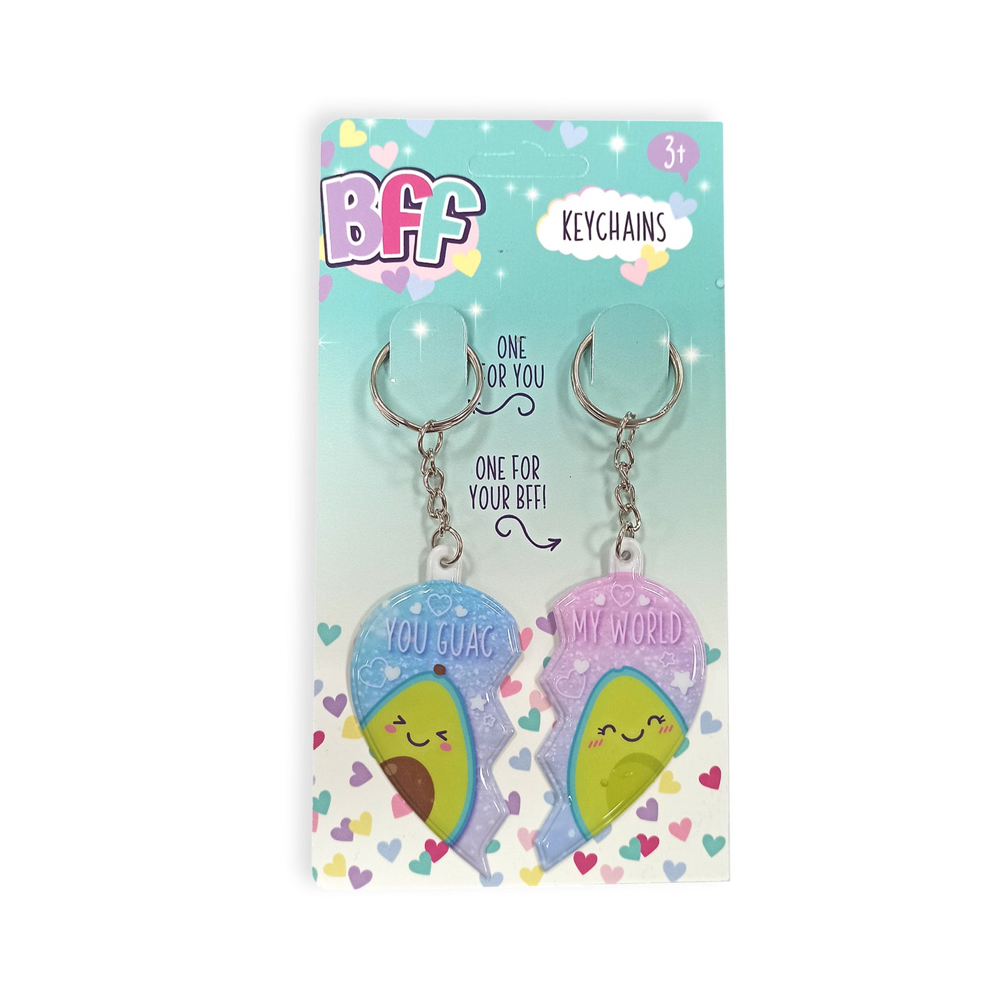 "BFF" avocado keychains: "You Guac" and "My World".